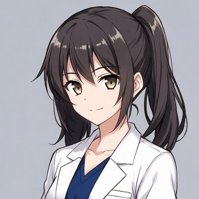 Anime girl in lab coat