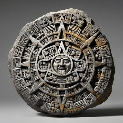 Aztec Sun Stone Carving