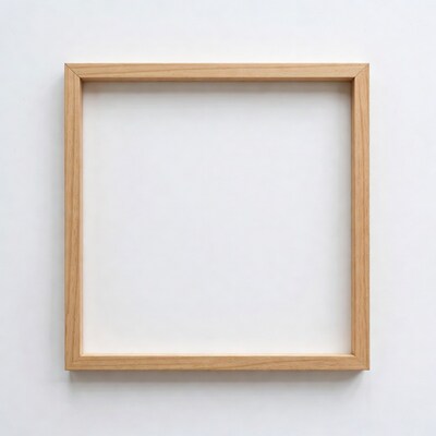Empty wooden picture frame