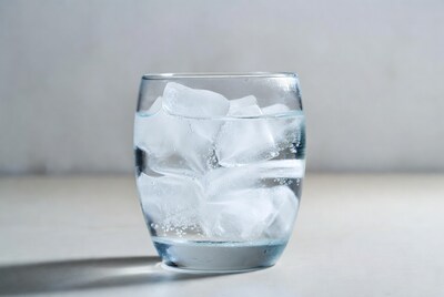 Glass of water with ice