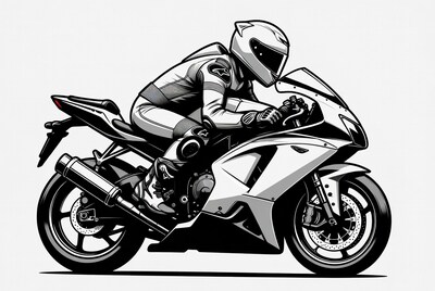Motorcyclist on sport bike