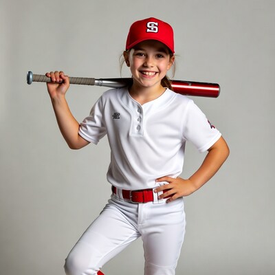 Girl holding baseball bat