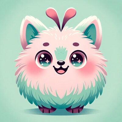 Cute pink fluffy creature