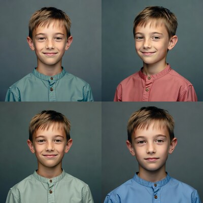 Young boy portrait collage