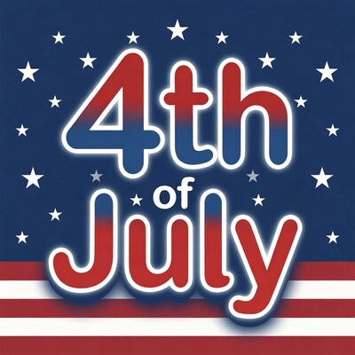 4th of July Text Design