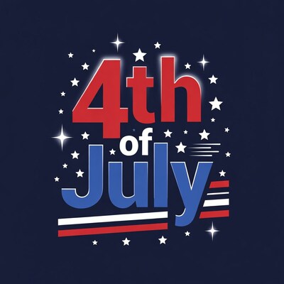4th of July text design
