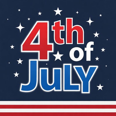 4th of July text design