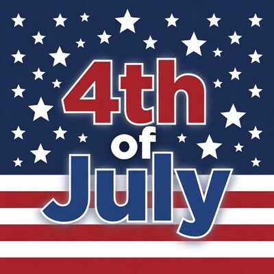 4th of July text design