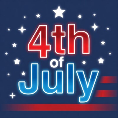 4th of July neon sign