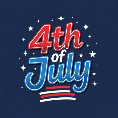 4th of July text design