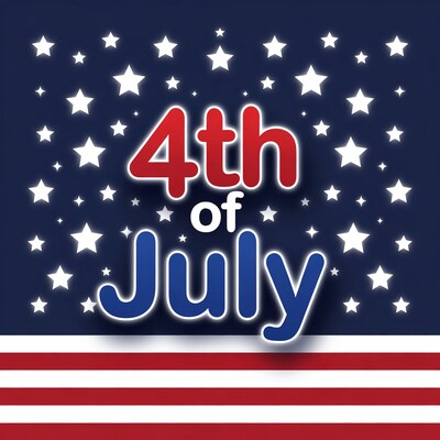 4th of July Text Design