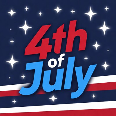 4th of July text design