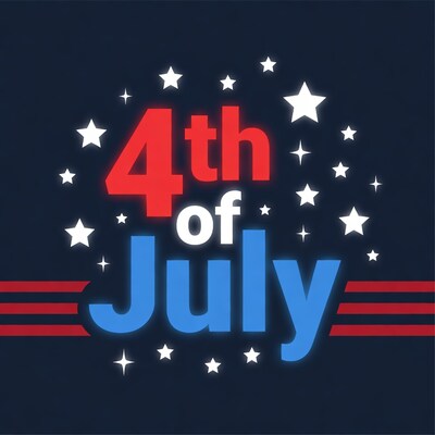 4th of July text design
