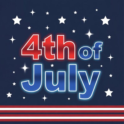 4th of July Text Design