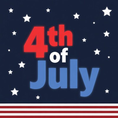 4th of July text design
