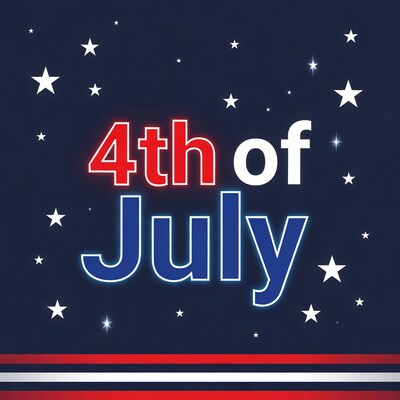 4th of July Text Design