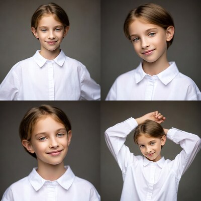 Young girl in white shirt
