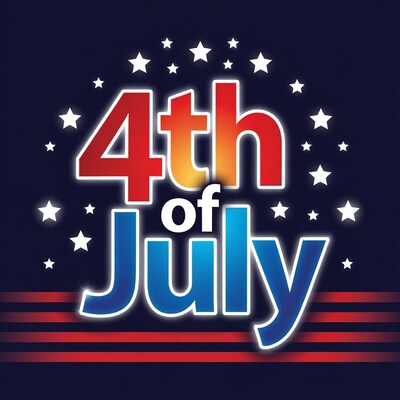 4th of July text design