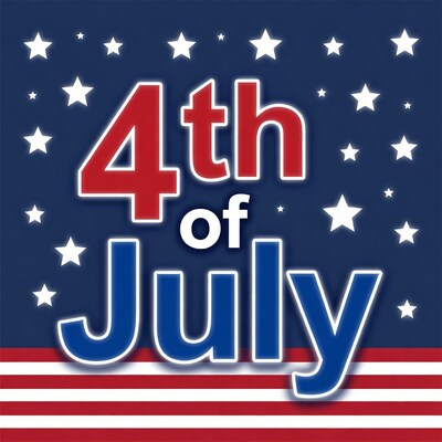 4th of July Text Design
