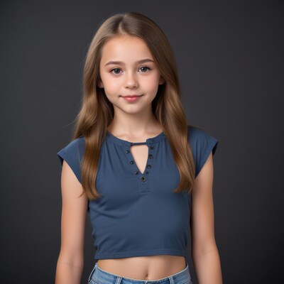 Young girl with long brown hair