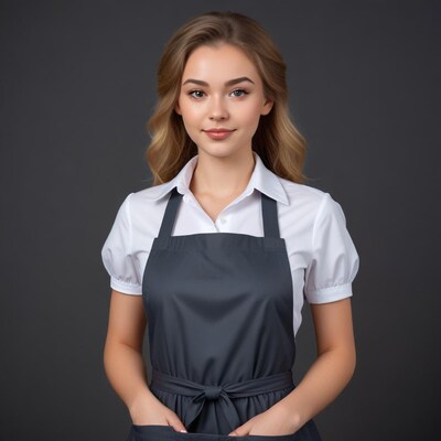 Young woman in apron