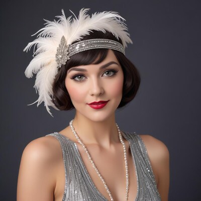 Woman in 1920s Flapper Costume