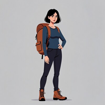 Woman with backpack standing