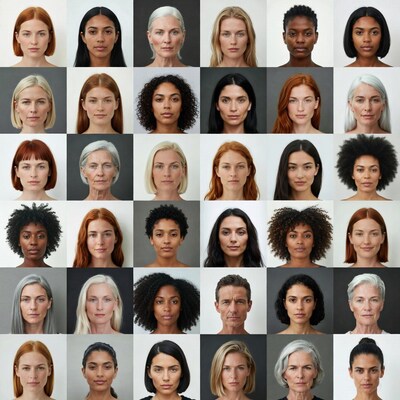 Diverse women portrait grid