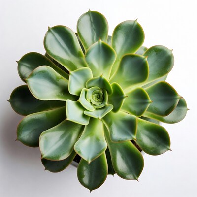 Succulent plant with green leaves