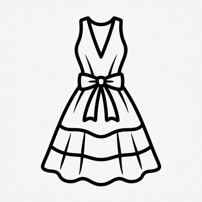 Dress with bow illustration