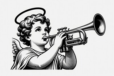 Angel playing trumpet