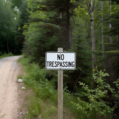 No Trespassing Sign in Forest