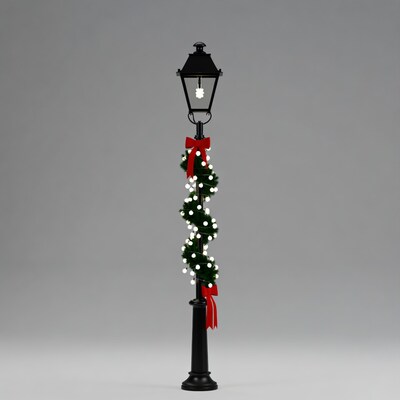 Christmas Street Lamp with Garland