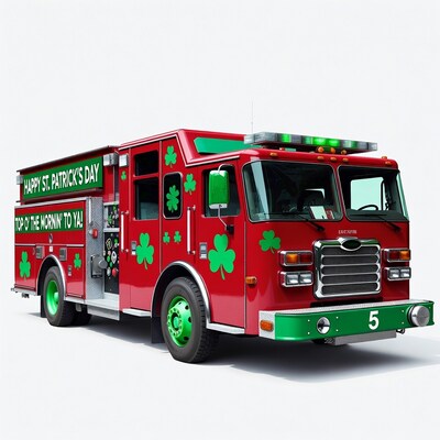 St Patricks Day Fire Truck