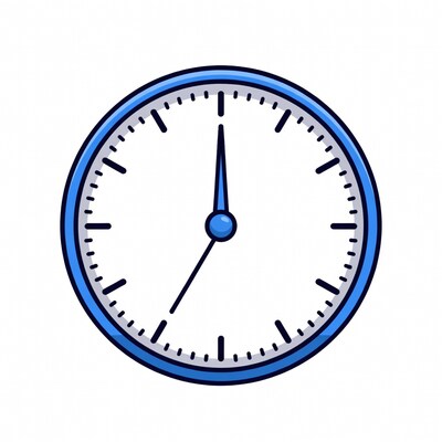 Blue and white clock
