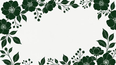 Dark green floral border frame