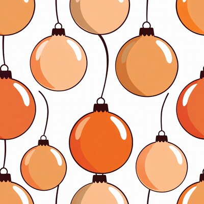 Orange Christmas Ornaments Pattern