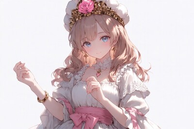 Anime girl in pink dress