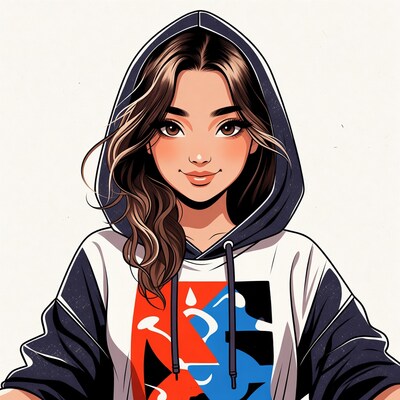 Young woman in hoodie