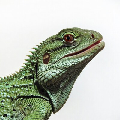 Green iguana close up