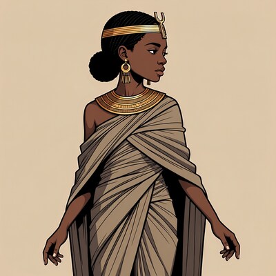 Ancient Egyptian woman in traditional attire