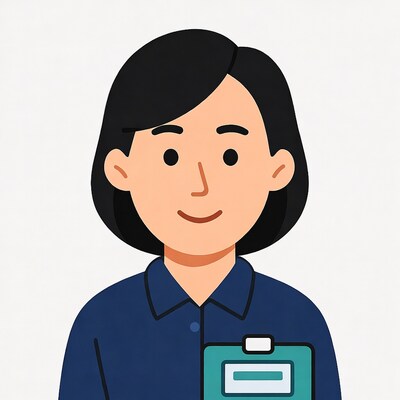 Asian woman with name tag