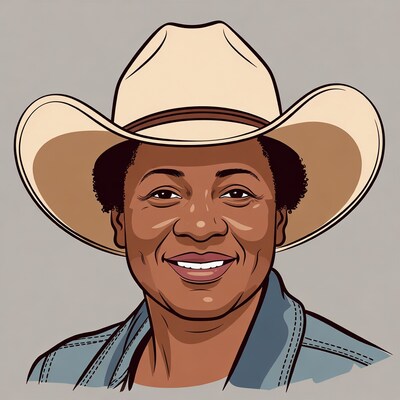 Smiling woman in cowboy hat