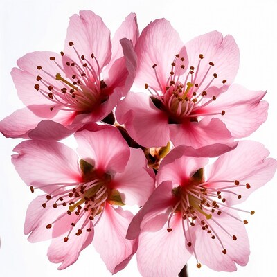 Pink cherry blossoms close up