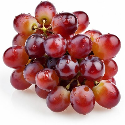 Fresh red grapes with water drops