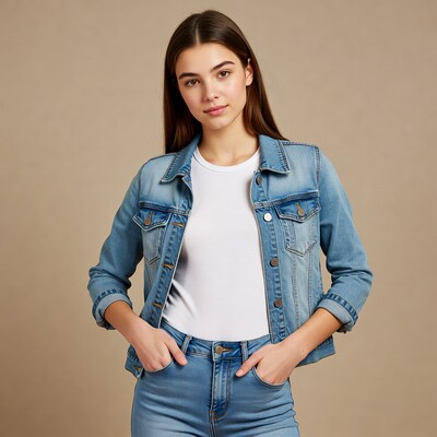 Young woman in denim jacket