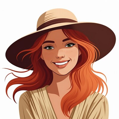 Smiling woman in sun hat