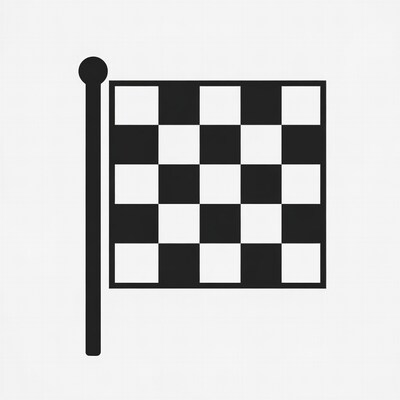 Checkered flag on pole