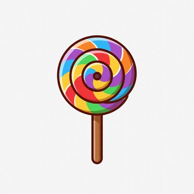 Colorful rainbow lollipop