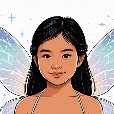 Asian girl with fairy wings